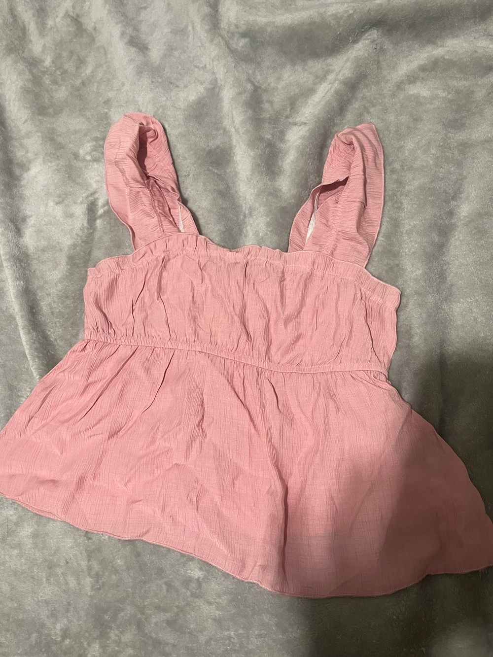Pink Sleeveless Ruffle-Hem Women's Top